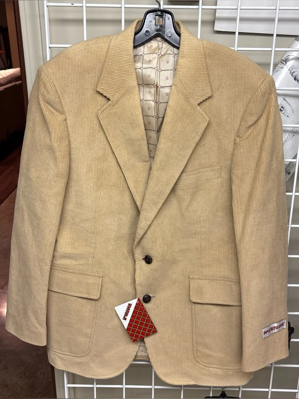 Vintage McGregor Corduroy Blazer NWT 42R Deadstock Dark Academia Camel Tan